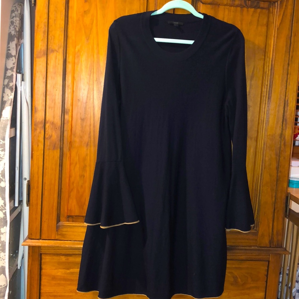 COS bell-sleeve navy sweater dress